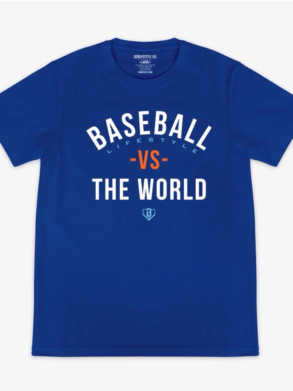 Baseball vs The World Short Sleeve Tee - Blue
